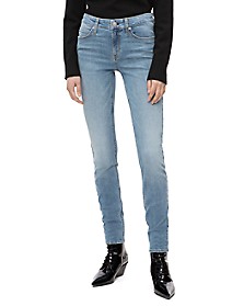 CK女装skinny mid rise malibu light blue jeans