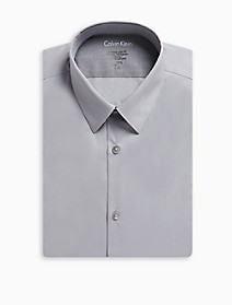 CK男装x fit ultra slim fit solid point collar dress shirt