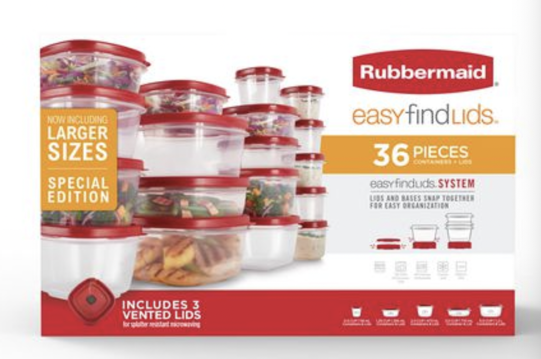 Rubbermaid Easy Find 盖子储物盒套装