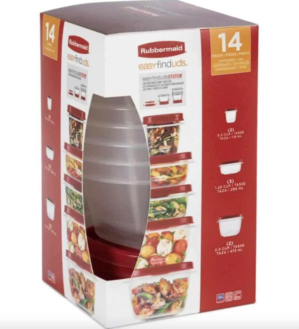 Rubbermaid Easy Find食品收纳盒14件套（11元）