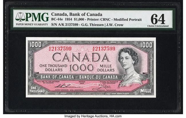 \u200bA modified $1,000 banknote.