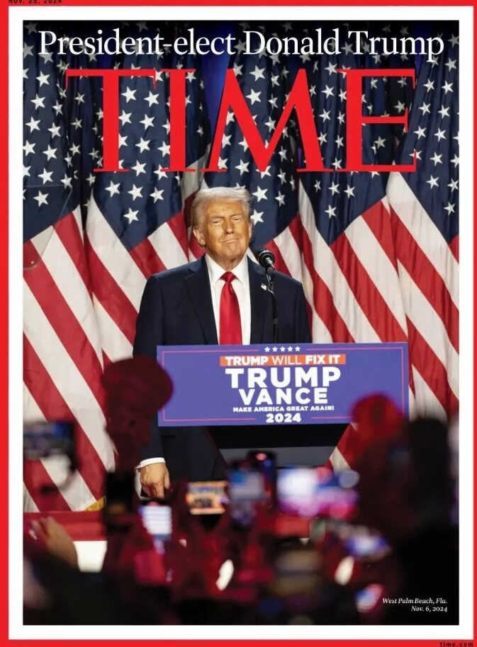 特朗普今年多次成为《时代》杂志封面人物。