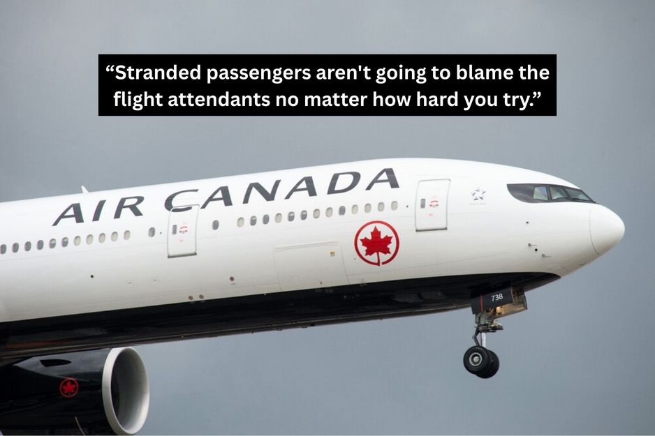加拿大航空因取消航班而指责空乘人员遭到强烈批评