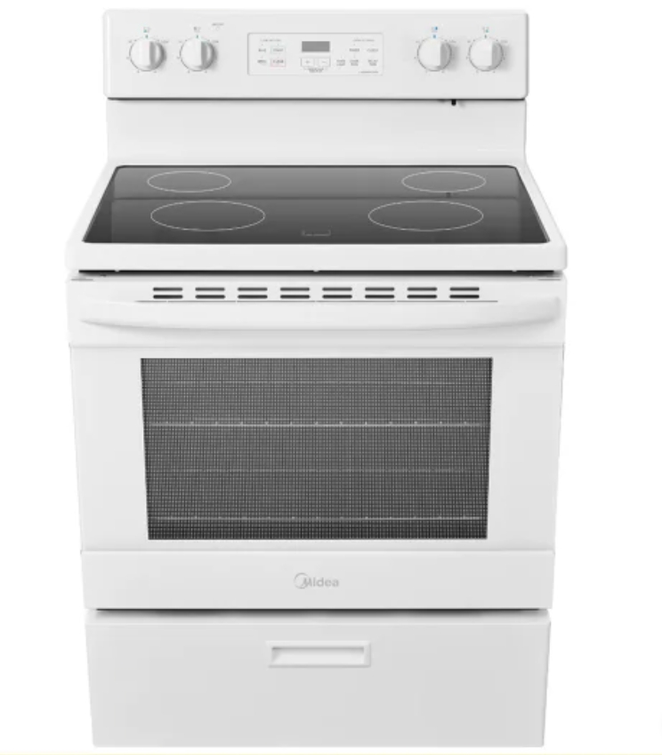 美的独立式四眼炉灶，带储物抽屉