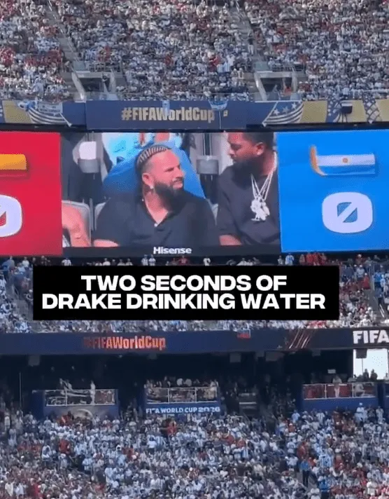 Drake現身世界盃阿根廷對西班牙決賽現場。X@KINGJARED300