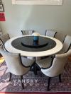 大理石旋转餐桌椅$280