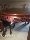 老红木大红酸枝餐桌和六个椅子丶中间有两块加长心板，$550